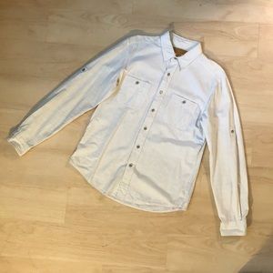 Stapleford white long-sleeve button up. Medium